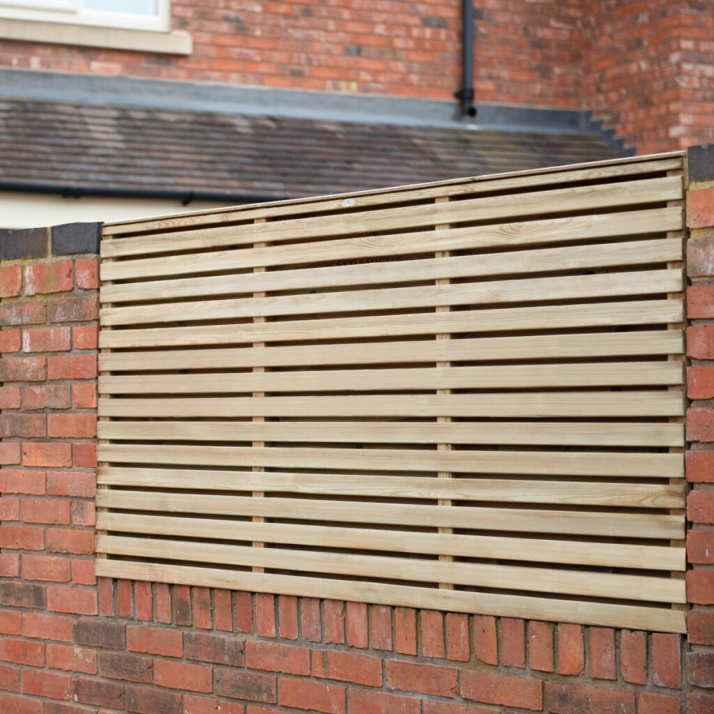 Forest Garden 1.8m x 0.9m Pressure Treated Contemporary Double Slatted Fence Panel – Pack of 4 5013053172728 2